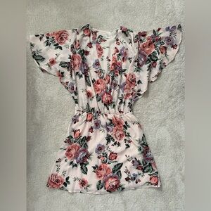 Floral Short Sleeve Flowy Dress